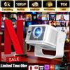 Insta24 Proiettore Beamer 8K/4K con autofocus, ideale per home cinema, con sistema operativo Android 14, 900 lumen ANSI, risoluzione 1920x1080, tecnologia LCD, proiettore da soffitto, retroproiezione, con porte HDMI, USB, Bluetooth e Wi-Fi
