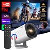 Insta24 Proiettore Beamer 4K UHD, Wi-Fi 6, Bluetooth 5, Smart, per home cinema, mini e portatile, con Android, risoluzione 1280x720, 12000 lumen, LED, HDMI, USB, ideale per soggiorno e giardino