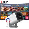 Insta24 Proiettore LED 4K con 12000 lumen, sistema operativo Android 11, Wi-Fi 6, Bluetooth 5.0, ideale per home cinema, proiettore a corto raggio, portatile, adatto per soggiorno, camera da letto e uso esterno, con connessione HDMI