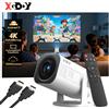 Insta24 Smart Beamer: Mini proiettore LED 4K UHD, Wi-Fi, Bluetooth, Android TV, per home cinema, portatile, 350 lumen ANSI, rapporto di contrasto 8000:1, con HDMI e USB, per proiezione a soffitto o da tavolo