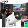 Insta24 Mini proiettore LED 4K, 12000 lumen, con Wi-Fi, Bluetooth, Android TV, per home cinema, portatile, con dimensioni dell'immagine fino a 130 pollici, con proiezione a soffitto, proiezione posteriore e altoparlanti integrati