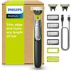 Philips OneBlade 360: rasoio elettrico per viso e corpo, taglia capelli e depilatore. Include: 3 lame 360, 4 accessori per la rasatura (1, 2, 3 e 5 mm), 2 accessori per il corpo. Adatto per la rasatura a secco e a umido