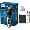 Philips Rasoio elettrico serie 3000, adatto per rasatura a umido e a secco, per uomo, colore nero, con tecnologia SkinProtect, tagliacapelli estraibile e custodia da viaggio