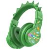 iclever Cuffie Bluetooth per bambini, con luci LED colorate. Cuffie over-ear per bambini, con limitatore di volume a 74 dB e 85 dBA, e autonomia di 85 ore. Colore: verde