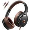 Infurture Cuffie USB-C con cavo, con cancellazione del rumore, sovraurali, colore marrone