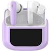 Thunelec Cuffie Bluetooth con touchscreen, cancellazione del rumore ANC+ENC, microfono integrato, colore viola scuro