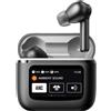 Greencho Cuffie Bluetooth T68 Pro In-Ear, auricolari wireless con display LED digitale, tecnologia ANC, microfoni, autonomia di 30 ore, bassi profondi, protezione IPX7 contro il sudore, colore nero