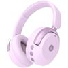 iclever Cuffie antirumore BTH20 per bambini, con Bluetooth, ideali per viaggi in aereo, colore rosa chiaro