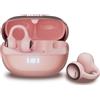 PAXA Cuffie aperte, auricolari clip-on con display digitale intelligente, autonomia di 50 ore, colore rosa