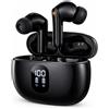 ZZU Auricolari wireless Bluetooth, cuffie sportive stereo, bassi profondi, colore nero