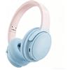 Boytond Cuffie Bluetooth senza fili con cancellazione attiva del rumore, leggere e pieghevoli, ricarica rapida, microfono, bassi profondi e lunga durata della batteria. Colore: blu