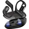 OHAYO Cuffie aperte, comode, con Bluetooth, ideali per lo sport, con autonomia di 40 ore, ottima tenuta, bassi potenti, cuffie wireless con microfono digitale e cancellazione del rumore ENC