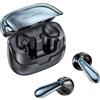 LMG Germany Cuffie Bluetooth wireless, Bluetooth, autonomia di 20 ore con custodia, 4 microfoni ENC per chiamate, cancellazione del rumore, impermeabili, adatte per lo sport, compatibili con iOS e Android, colore argento