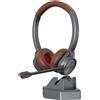 Auvonix Auricolare Bluetooth con microfono, auricolare wireless con cancellazione del rumore tramite intelligenza artificiale, base di ricarica, adattatore USB, autonomia di oltre 40 ore, cuffie on-ear wireless ideali per l'ufficio