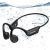 TECKNET Cuffie a conduzione ossea Bluetooth 6, resistenti all'acqua (IP68), ideali per il nuoto, con modalità MP3 e 32 GB di memoria, fino a 10 ore di riproduzione. Cuffie "open ear" nere