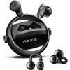 PAXA Auricolari clip-on 2-in-1, cuffie aperte, Bluetooth 6, latenza di 0ms, autonomia di 140 ore, riconoscimento automatico L/R, cancellazione ibrida del rumore, colore nero, modello Ctbuds