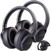 auvisio Cuffie da viaggio pieghevoli, set da 2. Cuffie over-ear pieghevoli, con batteria, cancellazione del rumore (ANC), Bluetooth e microfono. Cuffie pieghevoli con filo. Auricolari wireless per anziani