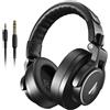 Maono Cuffie professionali da studio, modello circumaurale (over-ear), con cavo removibile, design chiuso, driver da 50 mm, ideali per DJ, podcast, smartphone, PC, microfono, chitarra, colore nero