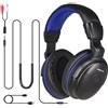 SIMOLIO Cuffie per TV con cavo lungo, modello over-ear, ideali per televisori con amplificazione del suono. Dotate di controlli per regolare il tono e il volume. Cavo a bobina lungo 18 piedi, con clip, connettori AUX e RCA per l'audio