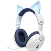 Hmusic Cuffie Bluetooth H28 per bambini, 120 ore di autonomia, con orecchie a forma di gatto e luci LED