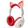 Hmusic Cuffie Bluetooth H28 per bambini, 120 ore di autonomia, con orecchie a forma di gatto e luci LED