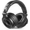 Vonyx Cuffie over-ear HDX200BK con cavo, driver da 50mm, bassi profondi, ideali per DJ. Connettore jack. Pieghevoli e girevoli. Cuffie chiuse, colore nero