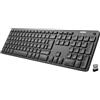 ARTECK Tastiera wireless con layout tedesco QWERTZ, ricaricabile tramite USB, frequenza di 2400 MHz, dotata di tasti multimediali, compatibile con PC