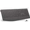 TECURS Tastiera wireless, ergonomica, con poggiapolsi e layout QWERTZ