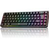 TMKB Technology Mechanical KeyBoard Tastiera da gioco T68, 60%, wireless, meccanica, RGB, con Bluetooth, tipo C, compatta, 68 tasti, anti-ghosting, layout tedesco QWERTZ, nera, interruttori lineari rossi