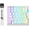 ATTACK SHARK Tastiera da gaming a una mano M36 HE con interruttori magnetici a effetto Hall, colore bianco