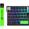 ATTACK SHARK Tastiera da gaming a una mano M36 HE con interruttori magnetici a effetto Hall, colore verde