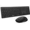 seenda Set tastiera e mouse wireless, 3 dispositivi, layout QWERTZ, connessione wireless tripla e controllo per 3 dispositivi, colore nero