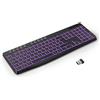 OMOTON Tastiera da gioco wireless, retroilluminata, silenziosa, 2400 MHz, compatibile con Mac e Windows