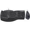 Perixx PERIDUO-512B: Set ergonomico tastiera e mouse. Mouse dal design verticale, connessione USB, layout QWERTZ confortevole. Set cablato, colore nero