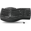 Perixx PERIBOARD-612 Tastiera ergonomica wireless, divisa in due sezioni, con doppia modalità o compatibile Bluetooth. Compatibile con Windows 10 e Mac OS X. Layout QWERTZ. Wireless