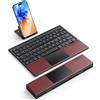 OMOTON Tastiera Bluetooth pieghevole con touchpad, layout QWERTZ, colore bordeaux
