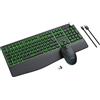 seenda Set tastiera e mouse wireless, layout QWERTZ, con Bluetooth, frequenza di 2400 MHz, 3 dispositivi, colore nero