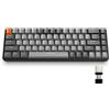 YINDIAO Tastiera meccanica da gaming K68, 60%, wireless, Bluetooth 5, 2400 MHz. Tastiera mini compatta da 68 tasti con ricevitore dual-mode, switch lineari rossi e colore grigio chiaro