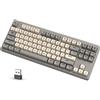 ATTACK SHARK Tastiera da gaming a membrana wireless X M87, 80%, connessione dual-mode, colore grigio