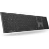 OMOTON Tastiera Bluetooth in alluminio per Mac, ricaricabile, layout QWERTZ, compatibile con più dispositivi
