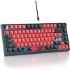 SOLIDEE Tastiera da gaming meccanica cablata, con tecnologia hot-swap, tastiera meccanica con struttura a gasket, illuminazione RGB, switch rossi, 82 tasti