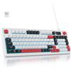 SOLIDEE Tastiera meccanica a membrana, wireless, con rotella, connessione cablata, Bluetooth 5, 2400 MHz, montaggio a gasket, retroilluminazione RGB, 98 tasti, colore bianco