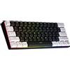 NEWMEN Tastiera da gioco meccanica wireless GM610, 60%, Bluetooth, NKRO, con set di tasti aggiuntivi, retroilluminazione RGB, bianca