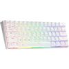 NEWMEN Tastiera da gioco meccanica wireless GM610, 60%, Bluetooth, NKRO, con set di tasti aggiuntivi, tasti bianchi, switch rossi