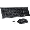 iclever Set tastiera e mouse wireless Bluetooth: tastiera Bluetooth con mouse, compatibile con 3 dispositivi contemporaneamente, con connessione USB-C, ricaricabile, silenziosa, layout QWERTZ, adatta per Windows, Mac, PC e Android, colore grigio