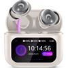 VEKJ Cuffie Bluetooth intrauricolari mini, 48 ore di autonomia, cuffie per il sonno con touchscreen, colore bianco