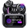 VEKJ Cuffie Bluetooth intrauricolari mini, 48 ore di autonomia, ideali per dormire, con touchscreen, colore nero carbone