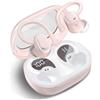 POMUIC Cuffie Bluetooth, stereo Hi-Fi, senza fili, rosa, ideali per lo sport