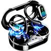 Rolosar Cuffie Bluetooth 2026, wireless, per sport, bassi profondi, 50 ore di autonomia, auricolari in-ear con microfono ENC a cancellazione del rumore, resistenza all'acqua IP7, colore nero