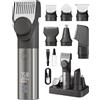 MANSPOT Barttrimmer da uomo 7-in-1, rasoio elettrico e rifinitore per naso, colore grigio